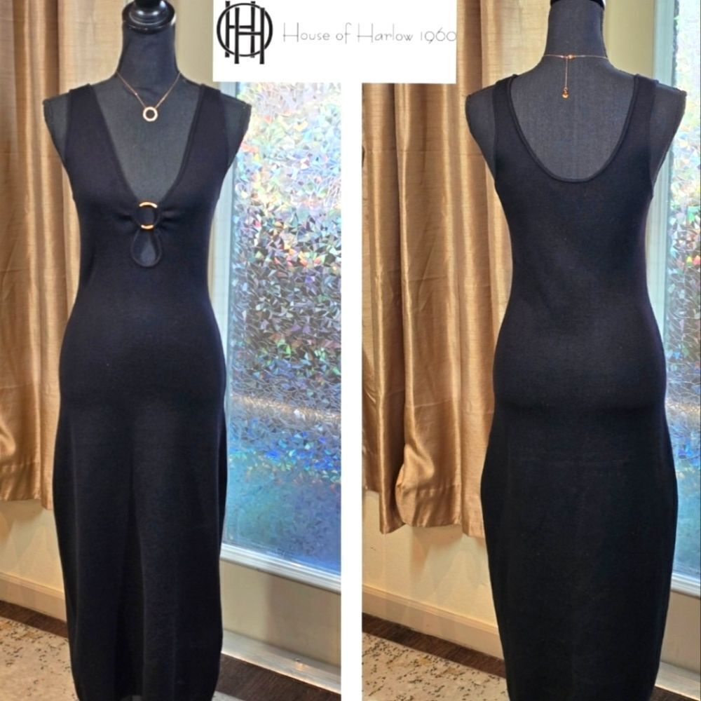 House of Harlow 1960 Luxe Essentials Black Knit Maxi
